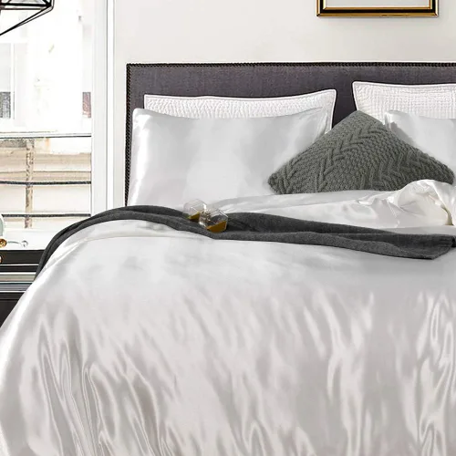 Vista 8 de Bedding Dreamer - Juego de funda de edredón de satén, se siente como si fuese seda