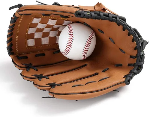 Vista 6 de Guantes de béisbol y sóftbol – Lanzamiento con mano derecha de 10.5 pulgadas para niños, jóvenes y adultos, guante de béisbol fácil de romper