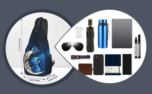 Vista 3 de DVKMWI Mochila bandolera multiusos con llavero, para viajes, senderismo, gimnasio, L-5
