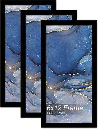 Vista 183 de Fxojyvo Marco de fotos de 5 x 8 pulgadas, marco negro para póster de fotos de 5 x 8 pulgadas, peso ligero y altamente transparente, marco de 5 x 8