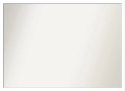 Vista 160 de Amanti Art Espejo de baño blanco para sobre el fregadero, 22 x 45 pulgadas, espejo de tocador rectangular blanco Lucie, marco de madera moderno