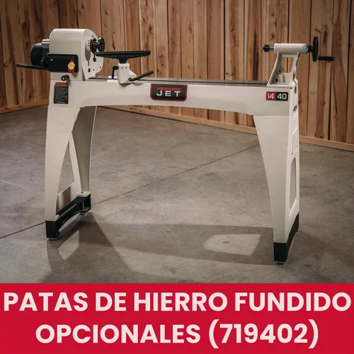 Vista 7 de JET Torno de carpintería de velocidad variable de 14" x 40", máquina de torneado de madera, 1 HP, 115/230V 1Ph (JWL-1440VS)
