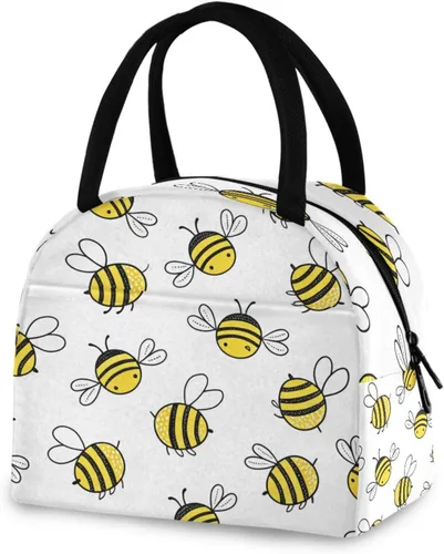 Vista 15 de Blueangle Bolsa de almuerzo aislada con patrón de aguacate para mujeres, bolsa de almuerzo aislada, bolsa térmica para estudiantes y lonchera