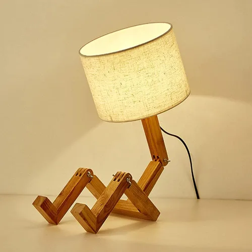 Vista 7 de TOMYEUS Lámpara de mesa Retro Lámpara de mesa Flexible Ajustable Robot Forma Lectura Lámpara de Escritorio Iluminación Dormitorio Lámparas de Mesita
