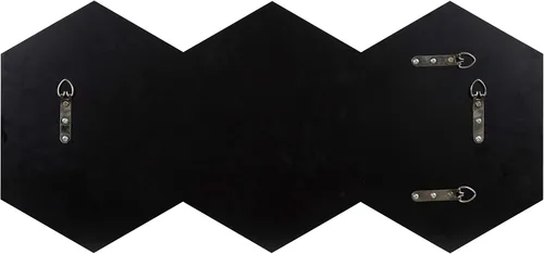 Vista 5 de Kate and Laurel Royce Modern Glam - Espejo de pared con trío hexagonal, 30 x 14, dorado