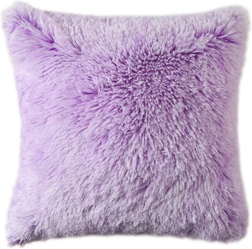 Vista 14 de DECOBIRD Funda de almohada de 18 x 18 pulgadas, extra suave, lumbar, peluda, de piel sintética, decoración del hogar, funda de cojín de doble cara