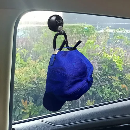Vista 4 de AUXPhome Paquete de 2 ganchos con ventosa, organizador de almacenamiento de sombreros, soporte para coche, ducha, ventana de cristal, cocina, baño