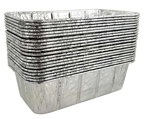 Vista 5 de Handi-Foil Molde de pan de papel de aluminio de 2 libras con tapa de cúpula resistente Hfa #316 (paquete de 50)