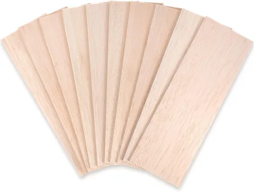 Vista 8 de Namalu 10 paquete de hojas de madera de balsa de 6 x 4 x 0,08 pulgadas - 2 mm de espesor, tabla de madera sin acabar para manualidades, casa
