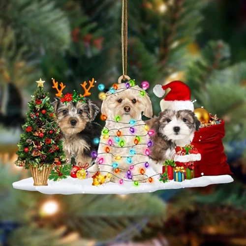 Vista 65 de Nazenti Adorno de Navidad personalizado con amigos Affenpinscher – Adorno de perro personalizado para amantes de las mascotas, acrílico plano