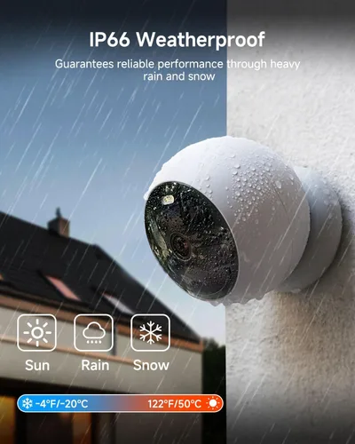 Vista 4 de Cámara de seguridad Noorio B200 inalámbrica para exteriores magnética, cámaras 1080p para seguridad del hogar, cámara WiFi para interiores