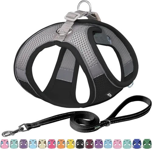 Vista 11 de AIITLE Arnés para perro, arnés sin tirones con correa, chaleco reflectante ajustable para perro, arnés para gatos a prueba de escape, caminar al