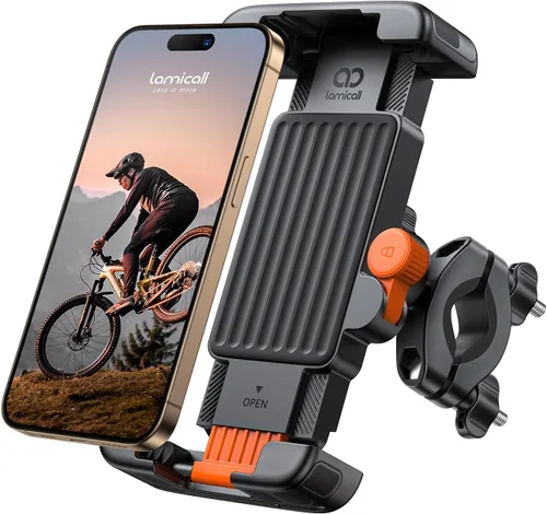 Vista 8 de Lamicall Bike Motorcycle Phone Mount Holder - [1s Quick Lock] Gris