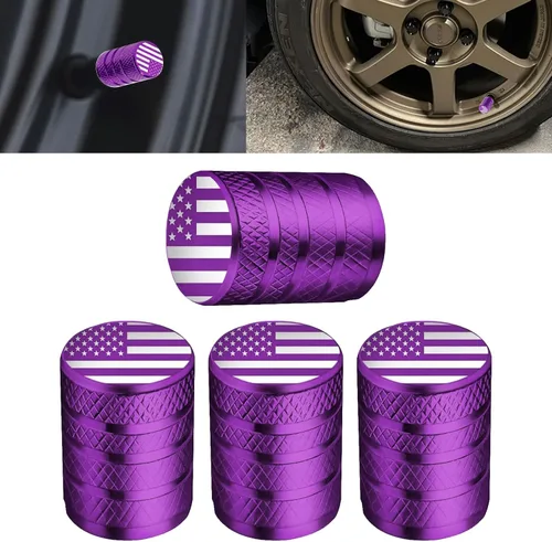 Vista 25 de x xotic tech Juego de 4 tapas de tapa de válvula de neumático con bandera estadounidense, aleación de aluminio anodizado, resistente a la corrosión