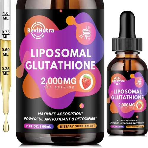 Vista 7 de Suplemento de glutatión liposomal - Gotas líquidas de glutatión de 2000 mg