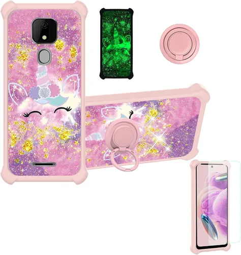 Vista 37 de jioeuinly JSF-DJS - Funda compatible con Nothing Phone 2a con protector de pantalla de vidrio templado, policarbonato duro + silicona suave, soporte