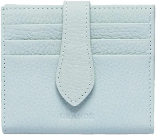 Vista 63 de Grande -3803 Cartera unisex, Azul (Iced Blue), Cartera delgada de cuero con cierre a presión pequeño