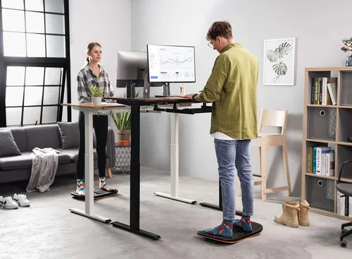 Vista 2 de FEZIBO Alfombrilla de Escritorio de Pie con Tabla de Equilibrio, Alfombrilla Antifatiga para Escritorio de Oficina, Tabla de Equilibrio con Diseño