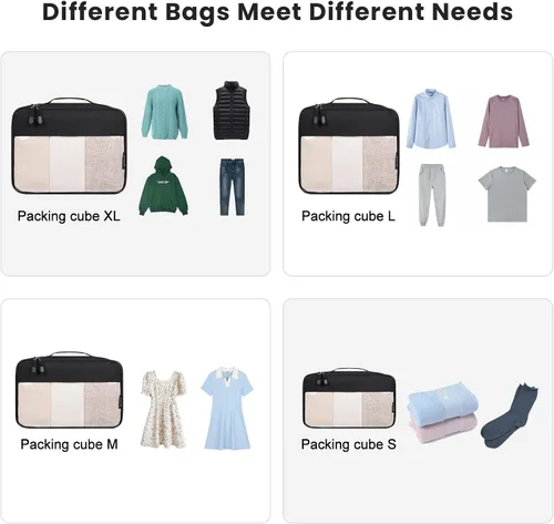 Vista 5 de BAGAIL Organizadores de embalaje transparentes para accesorios de viaje, maleta de equipaje