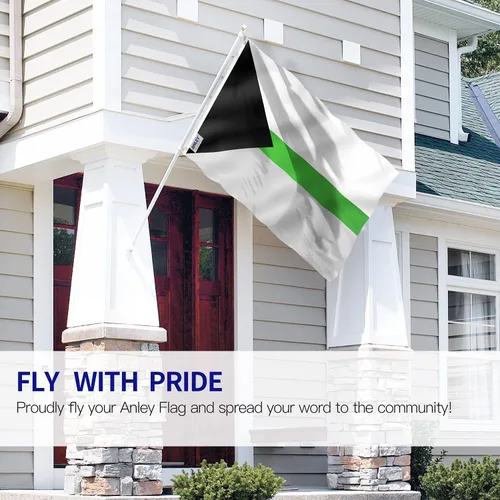 Vista 2 de Anley Fly Breeze - Bandera demiromántica del orgullo de 3 x 5 pies, color vivo y a prueba de decoloración, cabecera de lona y doble costura