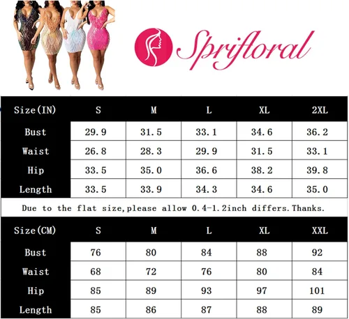 Vista 4 de Sprifloral Vestido de tubo corto ajustado y sexy bodycon para mujer diseño con lentejuelas flecos cuello alto falso para fiesta discoteca