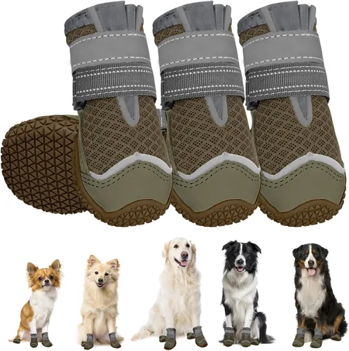 Vista 28 de SlowTon Zapatos para Perros para Perros Grandes, Pequeños y Medianos - Botas Transpirables para Perros para Pavimento Caliente de Verano, Protector