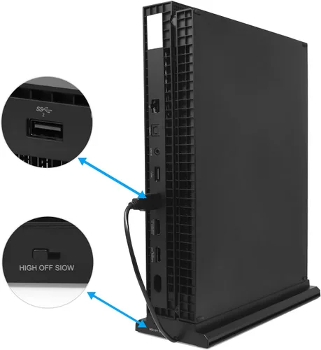 Vista 7 de Soporte de refrigeración vertical compatible con Xbox One X, soporte de ventilador de refrigeración compatible con Xbox One X con 3 puertos USB