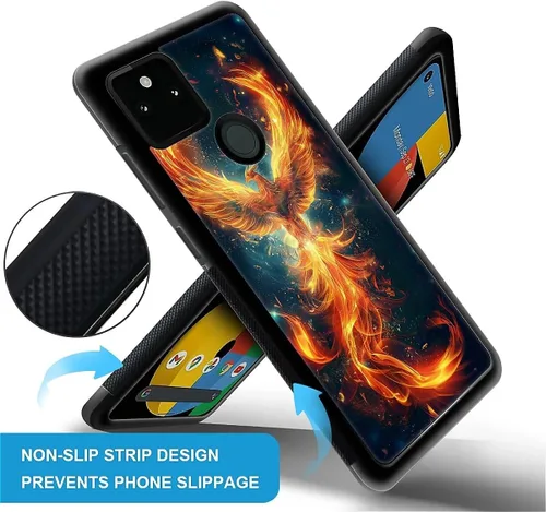 Vista 59 de Compatible con Google Pixel 4A 5G Mobile Case Creative Acrylic Panel trasero Silicona Protección Grip especialmente diseñado para Google Pixel 4A 5G