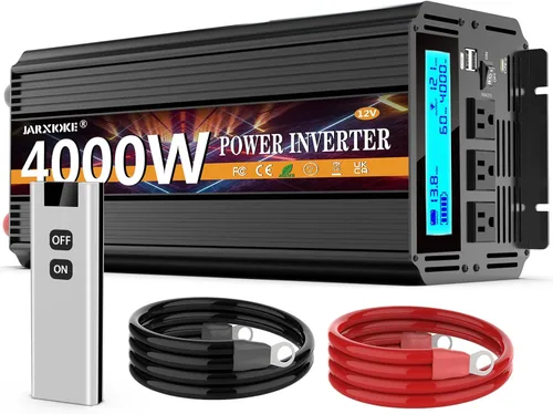 Vista 10 de Inversor de corriente de onda sinusoidal modificada de 2500 vatios, 12 V CC a CA 110 V/120 V (pico) Convertidor de 5000 W, inversor de automóvil