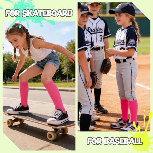 Vista 2 de American Trends 2 pares de calcetines de sóftbol para niños pequeños Rosa fuerte