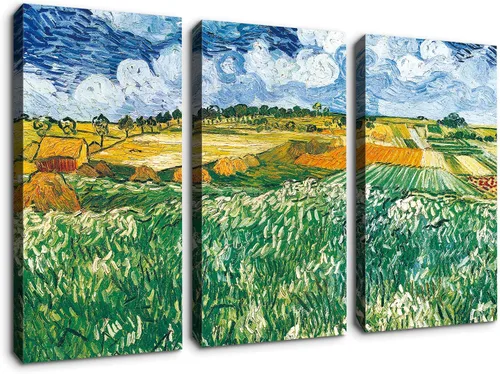 Vista 35 de Denozer - Lienzo decorativo para pared de 3 piezas - La reproducción de pintura al óleo de Ukiyoe Giclée, impresiones en lienzo estiradas
