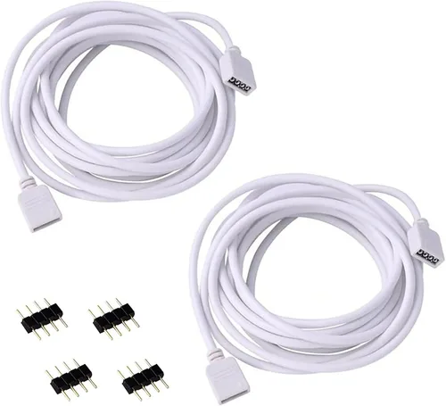 Vista 10 de RGBZONE 10 unids 4 Pin 0.394 in Conectores LED sin soldadura 4 Pin conductor tira a adaptador de corriente para puente de 0.394 in SMD RGB 5050 LED