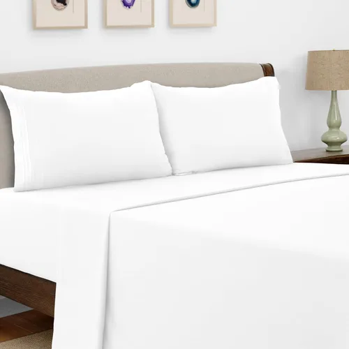 Vista 420 de LUX Décor - Juego de sábanas Twin de microfibra ultrasuave de 3 piezas con sábana encimera, sábana bajera de 16 pulgadas de profundidad y funda