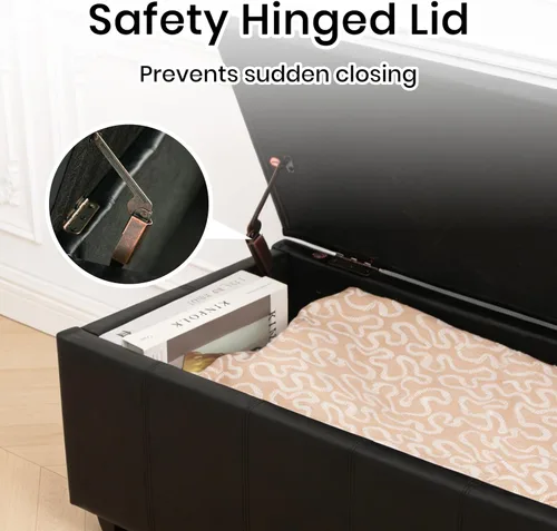Vista 7 de CangLong Banco otomano de almacenamiento Damara Lift-Top de 36 pulgadas con tapicería de PU