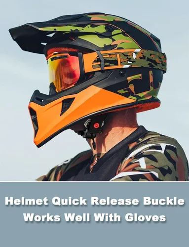 Vista 6 de Lamborsafe Kit de hebilla de liberación rápida para casco, clip de correa de barbilla para casco de motocicleta para cara completa, 3/4, medios