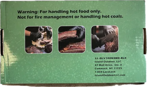 Vista 3 de LavaLock Guantes desechables de nitrilo para barbacoa con forro de algodón para cocinar al aire libre, ahumadores y competición de barbacoa