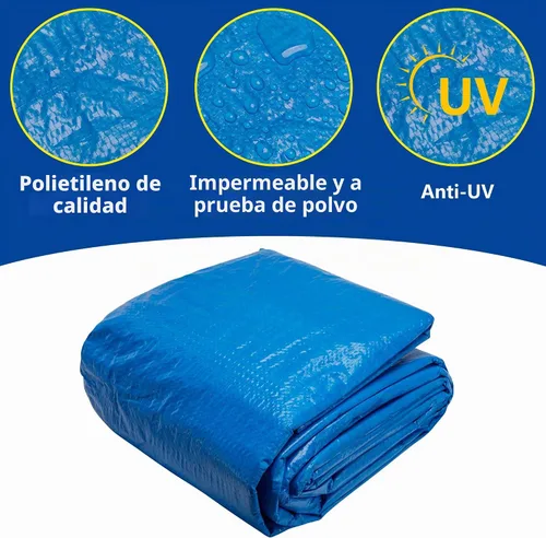 Vista 3 de codree Paños rectangulares de suelo de piscina de 20 x 12 pies, almohadilla de revestimiento de polietileno impermeable para piscina, resistente