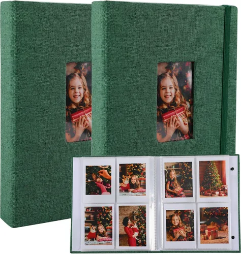 Vista 10 de Polaroid - Álbum de fotos, pequeño libro de imágenes con capacidad para 280 fotos, libro de recuerdos azul para imágenes de 2 x 3 pulgadas, álbum