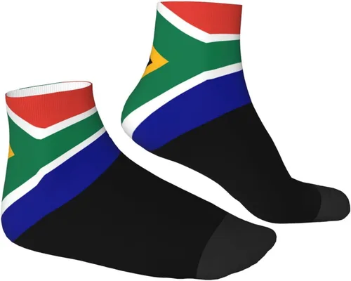 Vista 3 de Calcetines tobilleros con la bandera de Sudáfrica, de verano, corte bajo, deportivos, cómodos, transpirables, casuales, para hombres y mujeres, 1