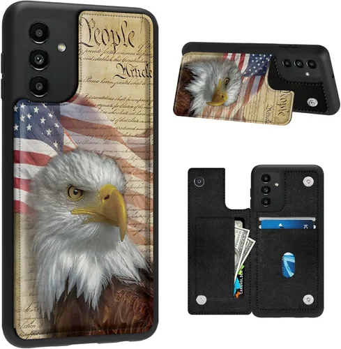 Vista 30 de BVDIKMI Funda para Samsung Galaxy A13 5G con ranura para tarjetero, funda de piel sintética, doble cierre magnético y cubierta duradera a prueba