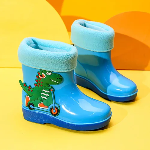 Vista 3 de Newborn Rain Boots Toddler Booties Warm Water Shoes Baby Girls Boys Waterproof Non-Slip Cartoon Dinosaur Footwear