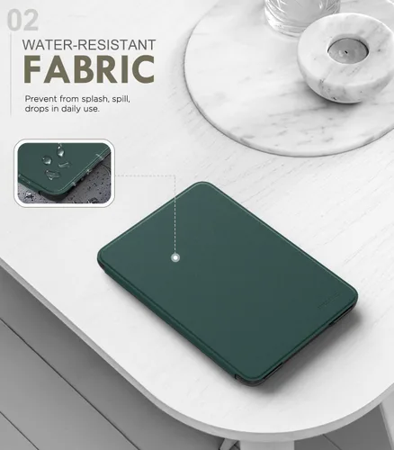 Vista 3 de MoKo Funda para Amazon Kindle Basic de 11ª generación 2024/2022 de 6 Verde medianoche