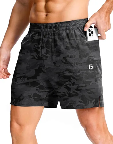Vista 74 de GGJ Pantalones cortos deportivos ligeros para hombre con 2 bolsillos con cremallera de 7/5/9 pulgadas, pantalones cortos de tenis de secado rápido
