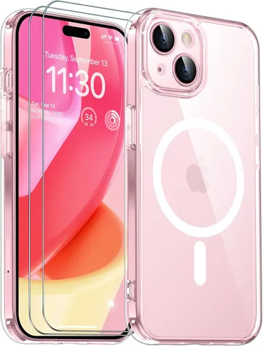 Vista 292 de SPIDERCASE Funda magnética translúcida diseñada para iPhone 11, con 2 protectores de pantalla de vidrio templado, antihuellas, para iPhone 11 de 6.1