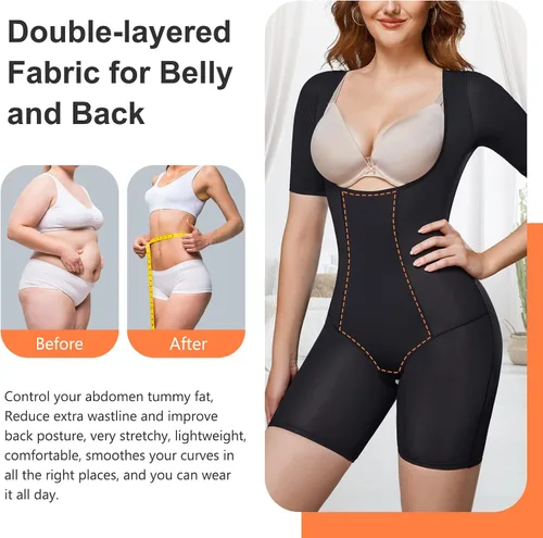 Vista 4 de Wonderience Body para mujer, moldeador para mujer, control de abdomen, entrenador de cintura, sin costuras, adelgazante, moldeador de cuerpo completo