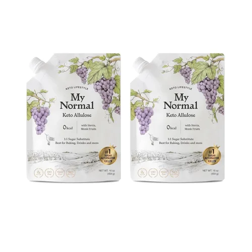 Vista 12 de My Normal Keto Allulose 17.10 onzas – Alulosa 99.52%, fruta del monje, jarabe fino de mezcla de stevia, edulcorante cero calorías, sustituto