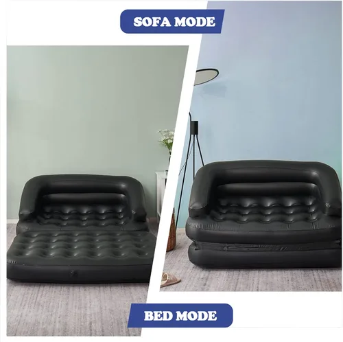 Vista 5 de Sofá cama inflable, sofá inflable para camping, impermeable, negro