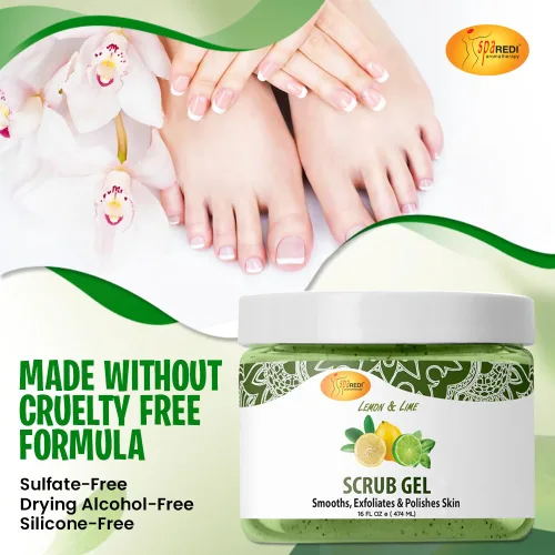 Vista 7 de SPA REDI Exfoliante exfoliante de piedra pómez, limón y lima, 16 onzas - Manicura, pedicura y exfoliante corporal infundido con ácido hialurónico