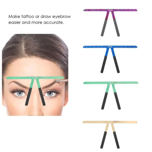Vista 7 de Sonew Regla de cejas Maquillaje Pinza simétrica Posicionamiento de tres puntos Shaper Herramienta de medida reutilizable ()