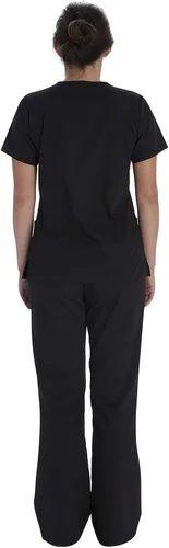 Vista 3 de Vital Threads Conjunto de exfoliantes para mujer con cuello en V y pantalón con cordón VT512C